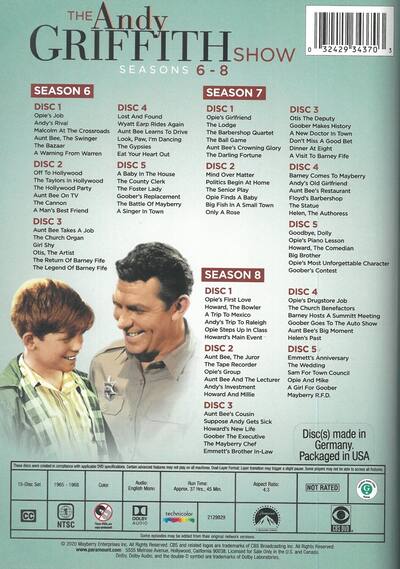 The Andy Griffith Show: Season 6 8 DVD - Best Buy