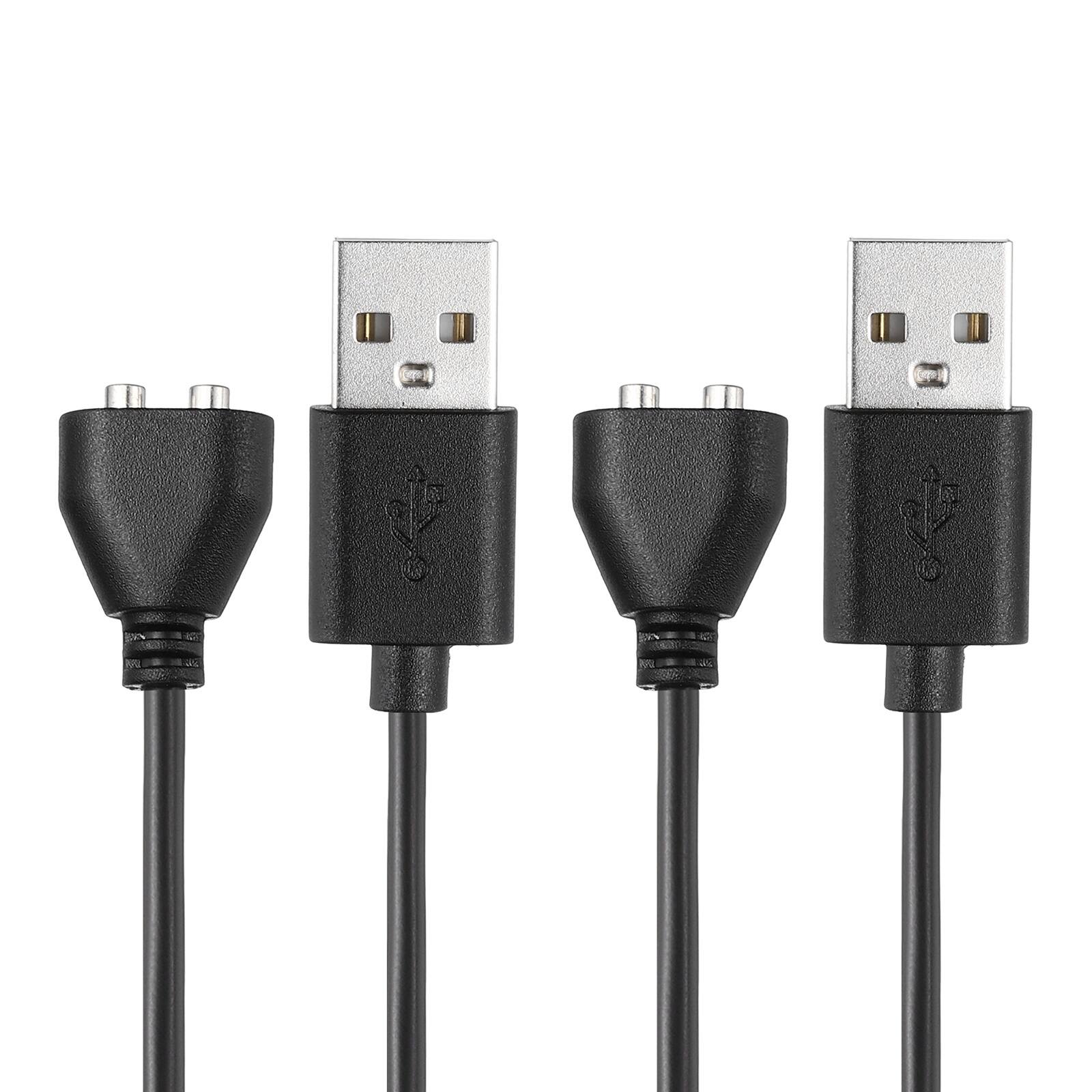 Front. Unique Bargains - Magnetic USB DC Charger Cable, 6mm, 2.6ft, USB, Smart Protect, Single Polarity, 2pcs - for Toys - Black.