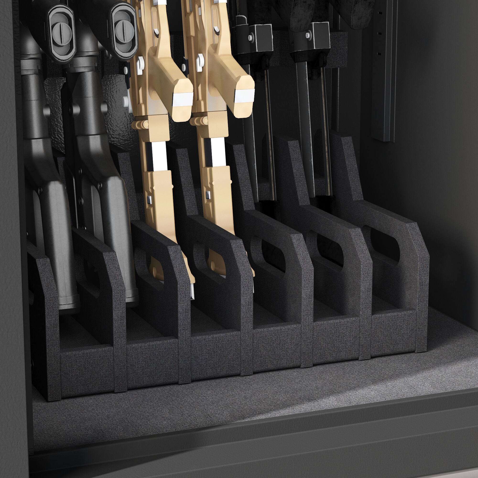 Alt View 1. Famapy - Large Steel Gun Safe for Rifles and Handguns, Firearm Security Cabinet with Digital Keypad, Alarm System, Removable Shel - Black.