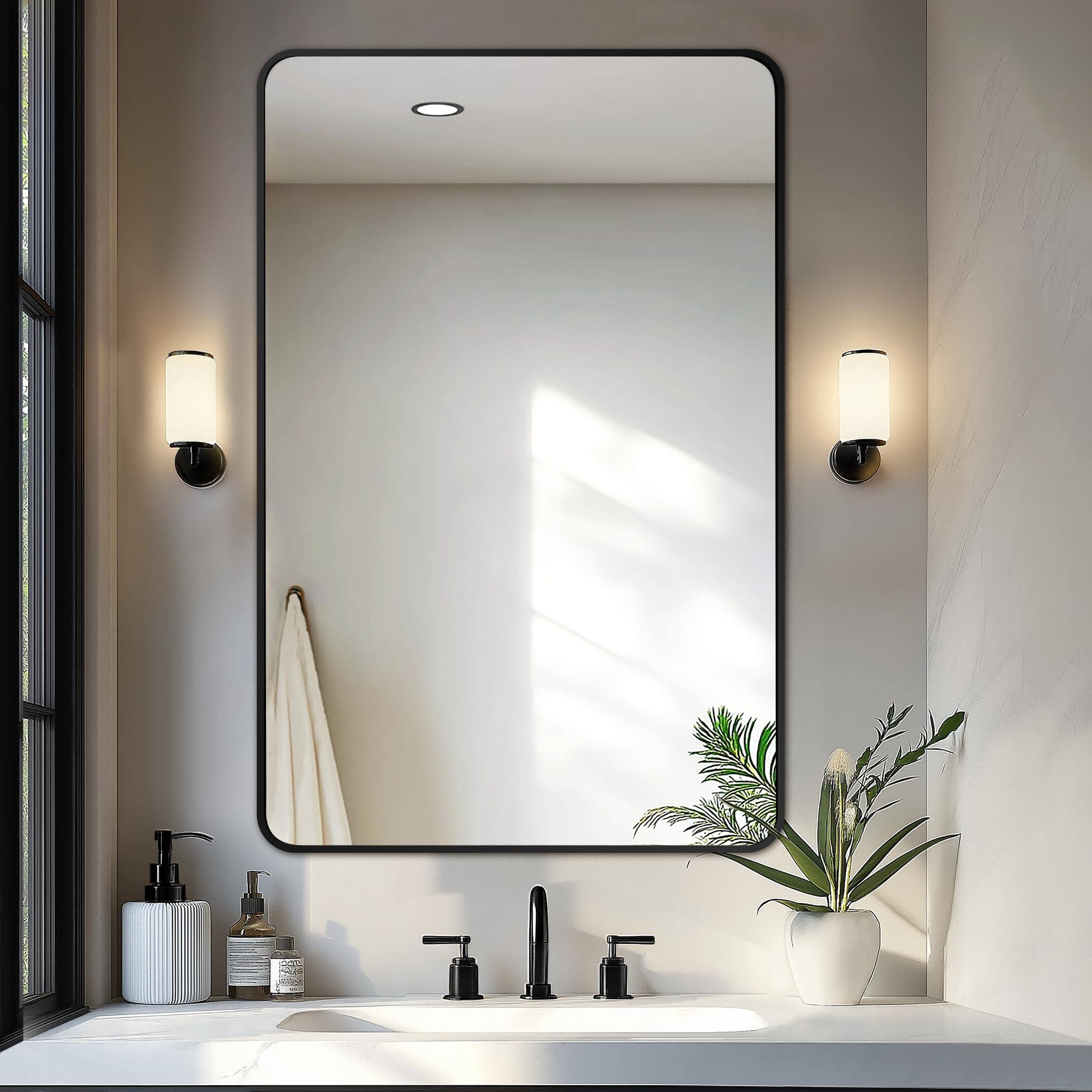 Alt View 1. Skar Audio - Bathroom Framed For Over Sink High definition Vanity Versatile Hangs Horizontally Or Vertically 40x28 - Rect Black 50"L x 30"W.