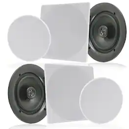 Pyle - Pair 6.5” Flush Mount In-wall In-ceiling - Black