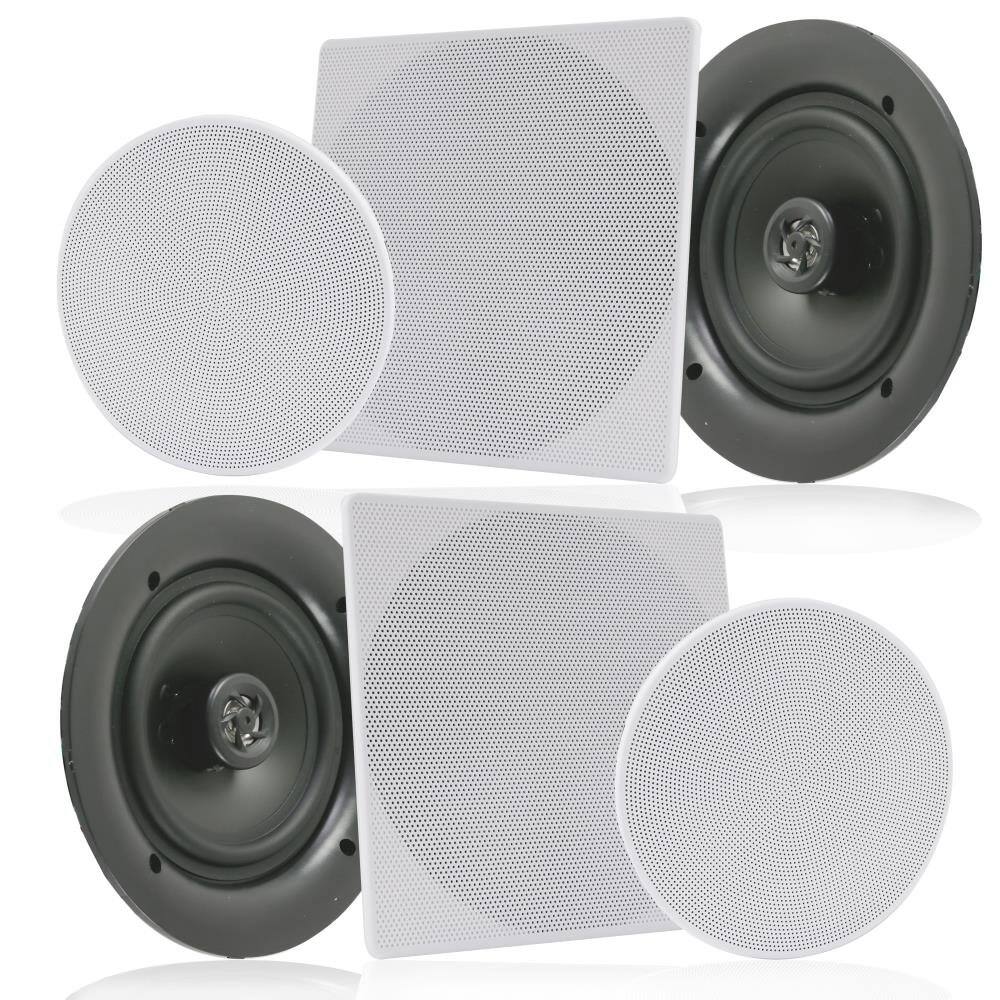 Front. PYLE - Pyle Pair 6.5” Flush Mount In-wall In-ceiling - Black.