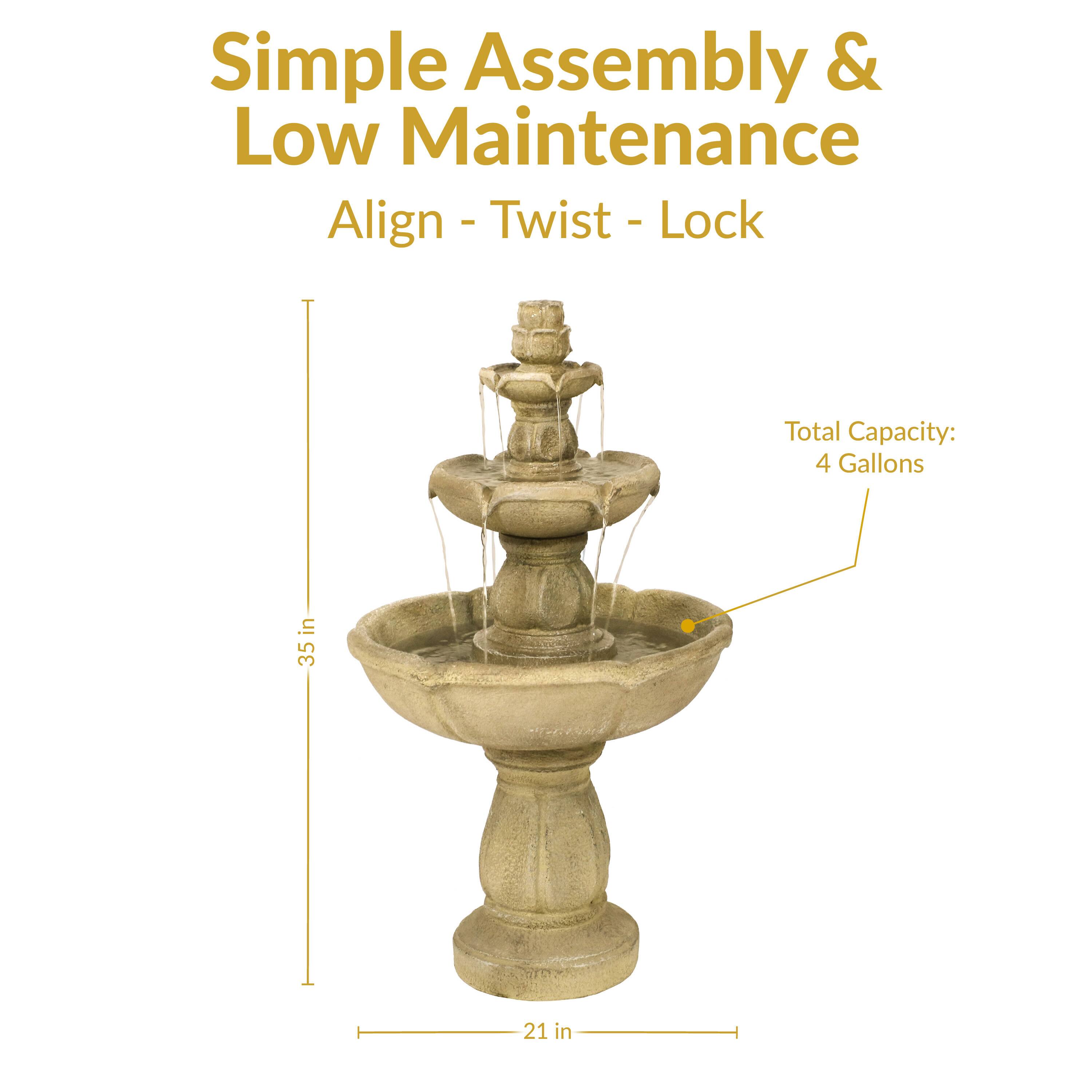 Simple Assembly & Low Maintenance  
Align - Twist - Lock  

Total Capacity: 4 Gallons  
35 in  
21 in