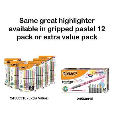 Same great highlighter available in gripped pastel 12 pack or extra value pack

BIC brite liner Pastel

24560916 (Extra Value)

24560915