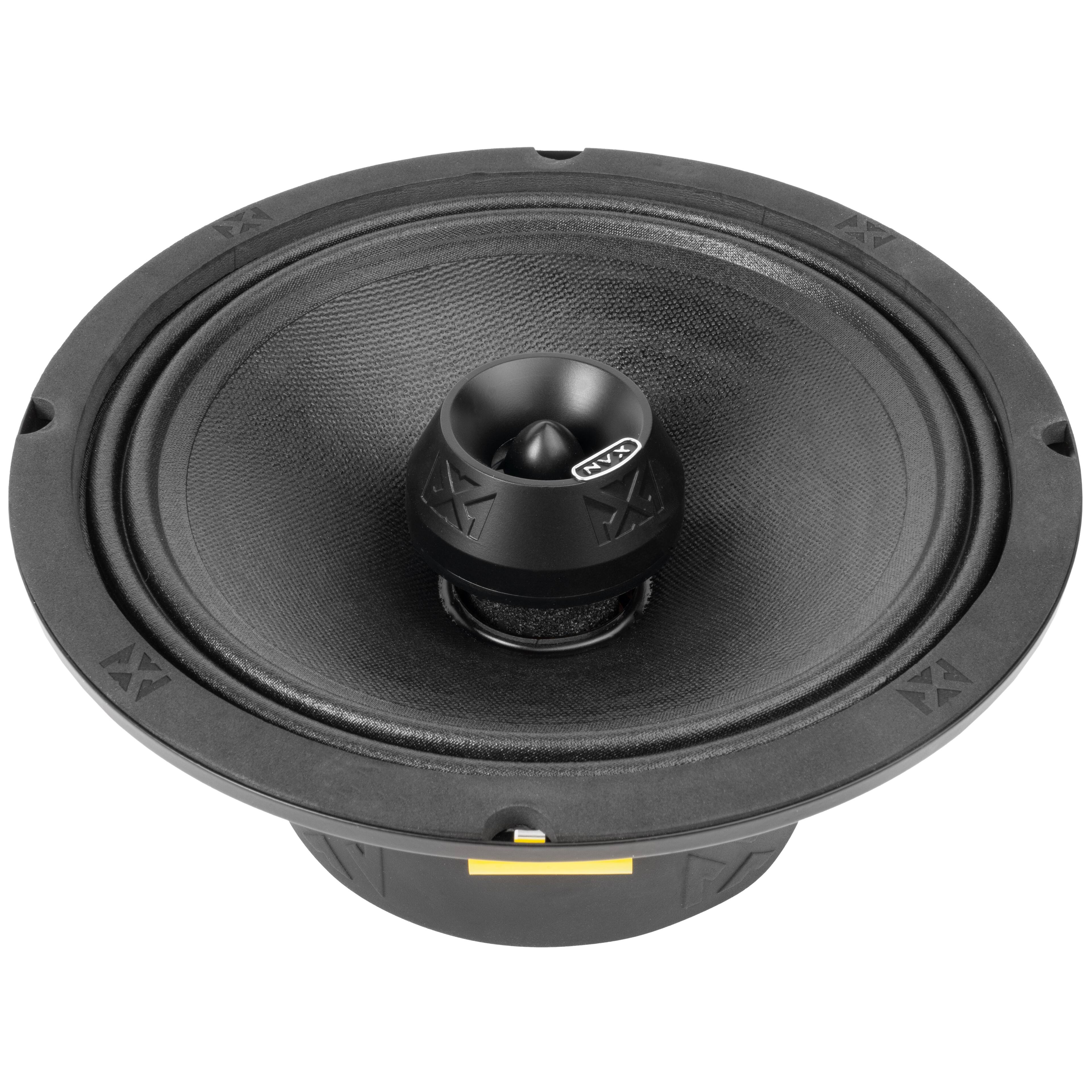 Left. NVX - VPRO8 (Sold Individually) 275W RMS 8in V-Series Pro 2-Way Water Resistant Coaxial Loudspeaker with Bullet Tweeter.