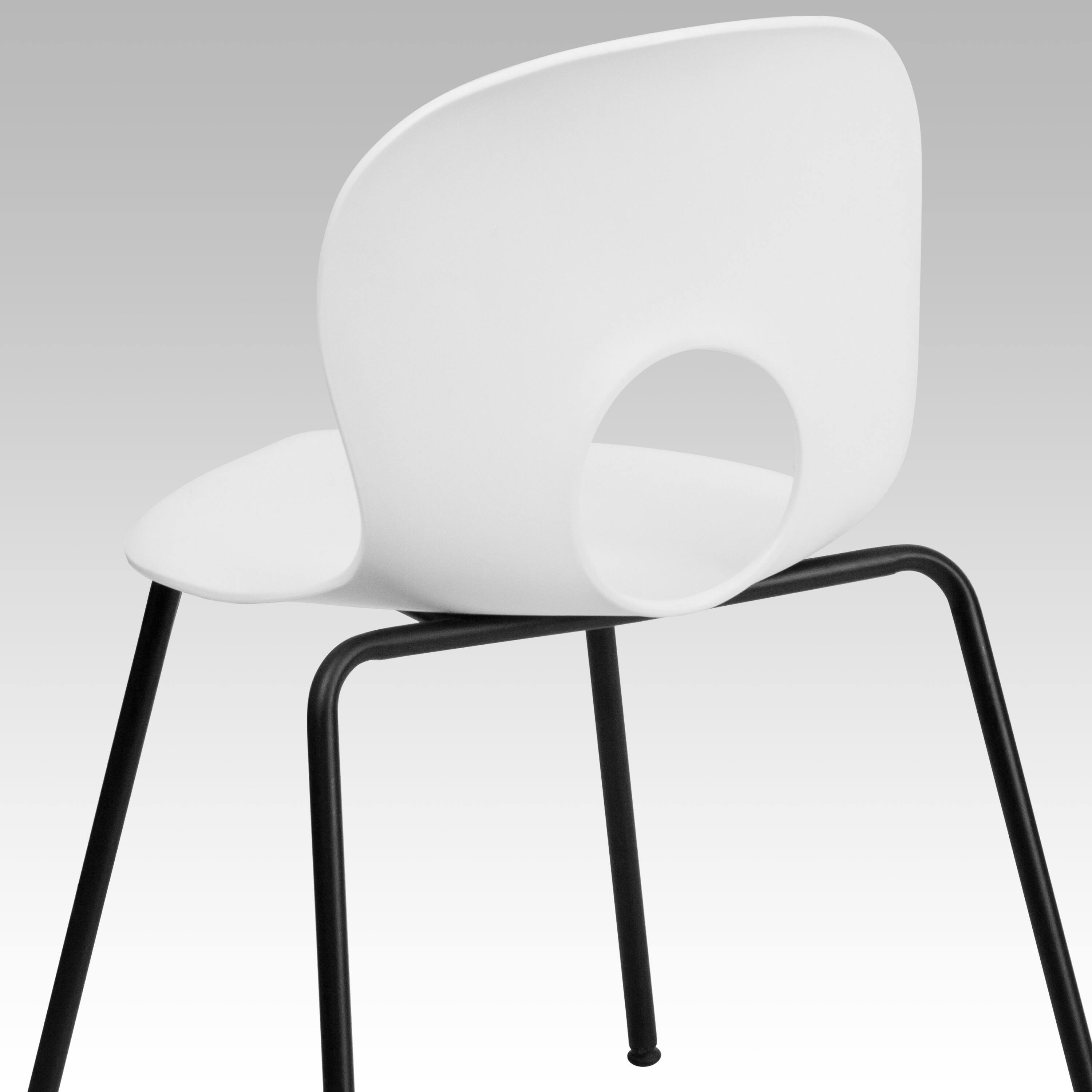 Alt View 9. Emma + Oliver - Multipurpose Designer Plastic Cafe Stack Chair - White.