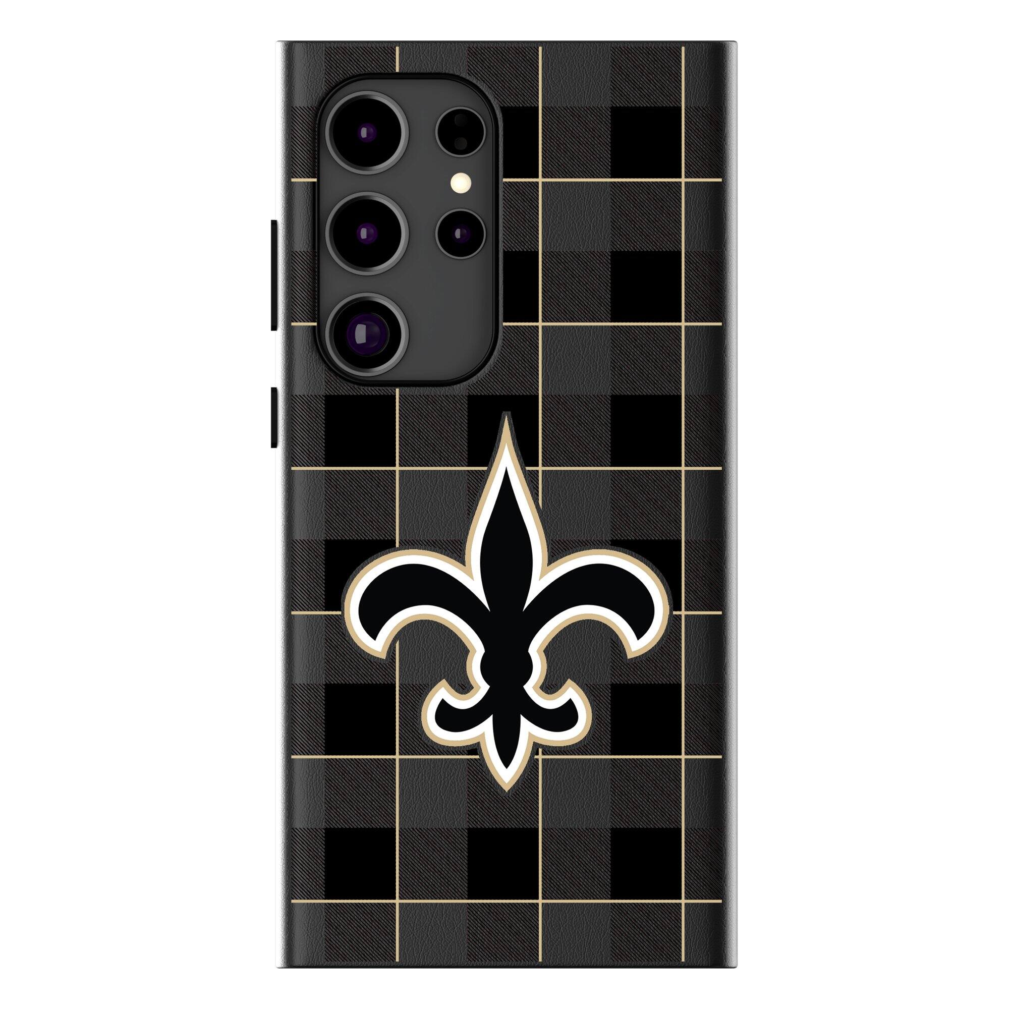 Keyscaper - NFL - New Orleans Saints Plaid Galaxy Magnetic Bump Case - S25 - Black price history on PriceWatchPro
