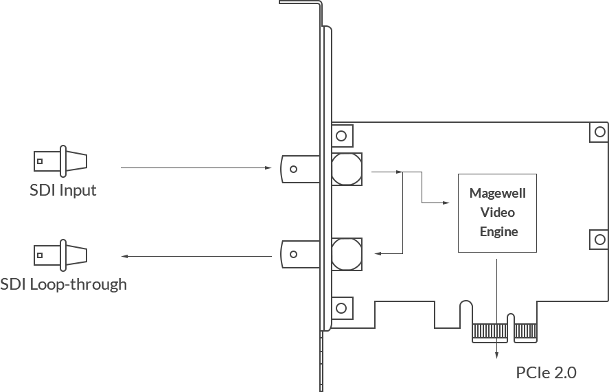 SDI Input  
SDI Loop-through  
PCIe 2.0
