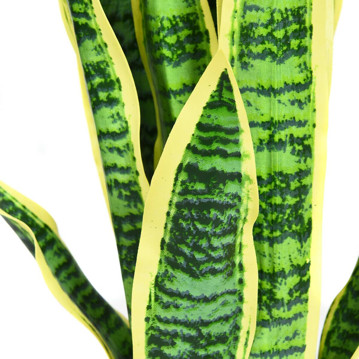 Alt View 8. Gymax - Gymax Artificial Snake Plant 35.5" Fake Sansevieria Indoor-Outdoor Decoration Yellow - Green + Yellow.