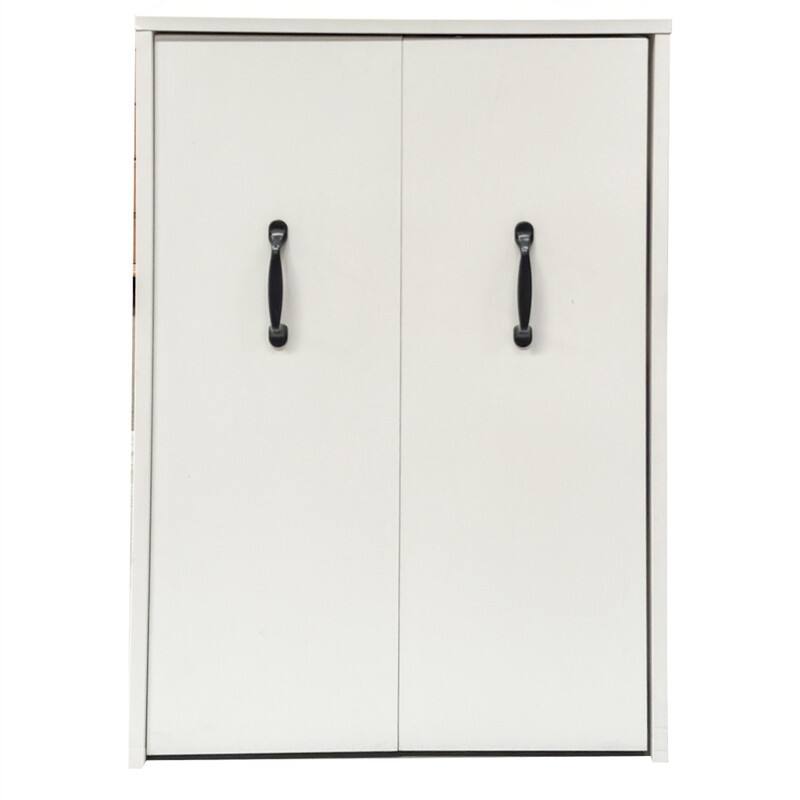 Alt View 4. HTUTWOO - Pull Out Mobile Dust Proof File Cabinet with Wheels -3 Tier Wooden Floor Standing Bookcase with Slide Out Drawer Storage - White.