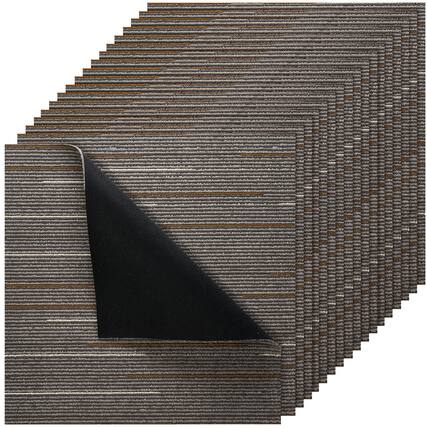 Front. VEVOR - Carpet Tiles Reusable 24x24in, 24 PCS Modular Carpet Square Rug, Commercial Floor Soft Padded for Seamless Cover 96sq.ft - Dark Brown.