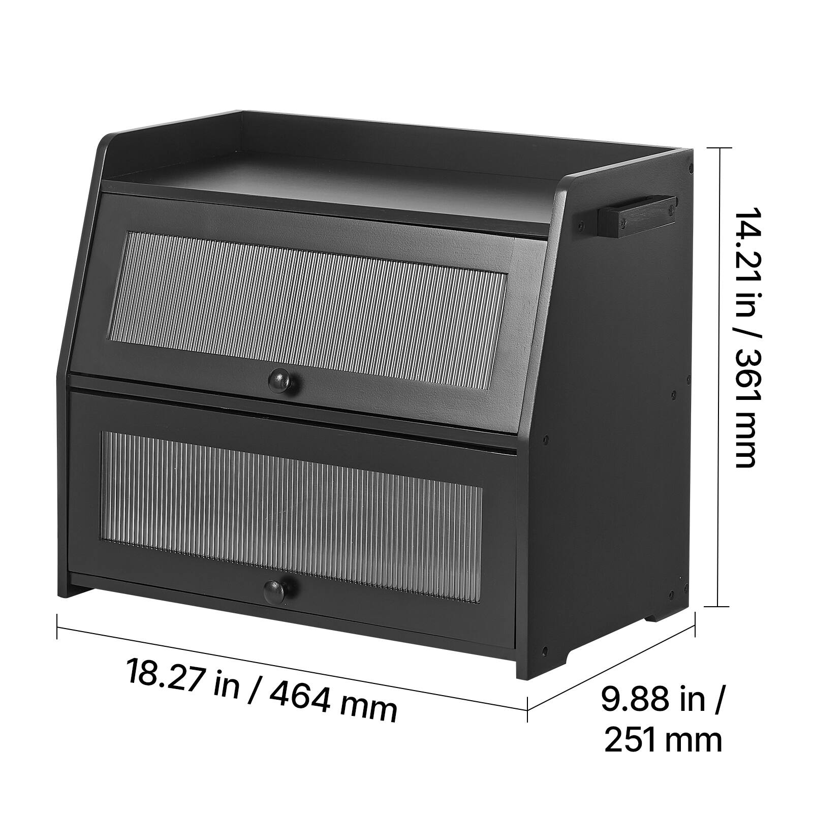 14.21 in / 361 mm  
18.27 in / 464 mm  
9.88 in / 251 mm