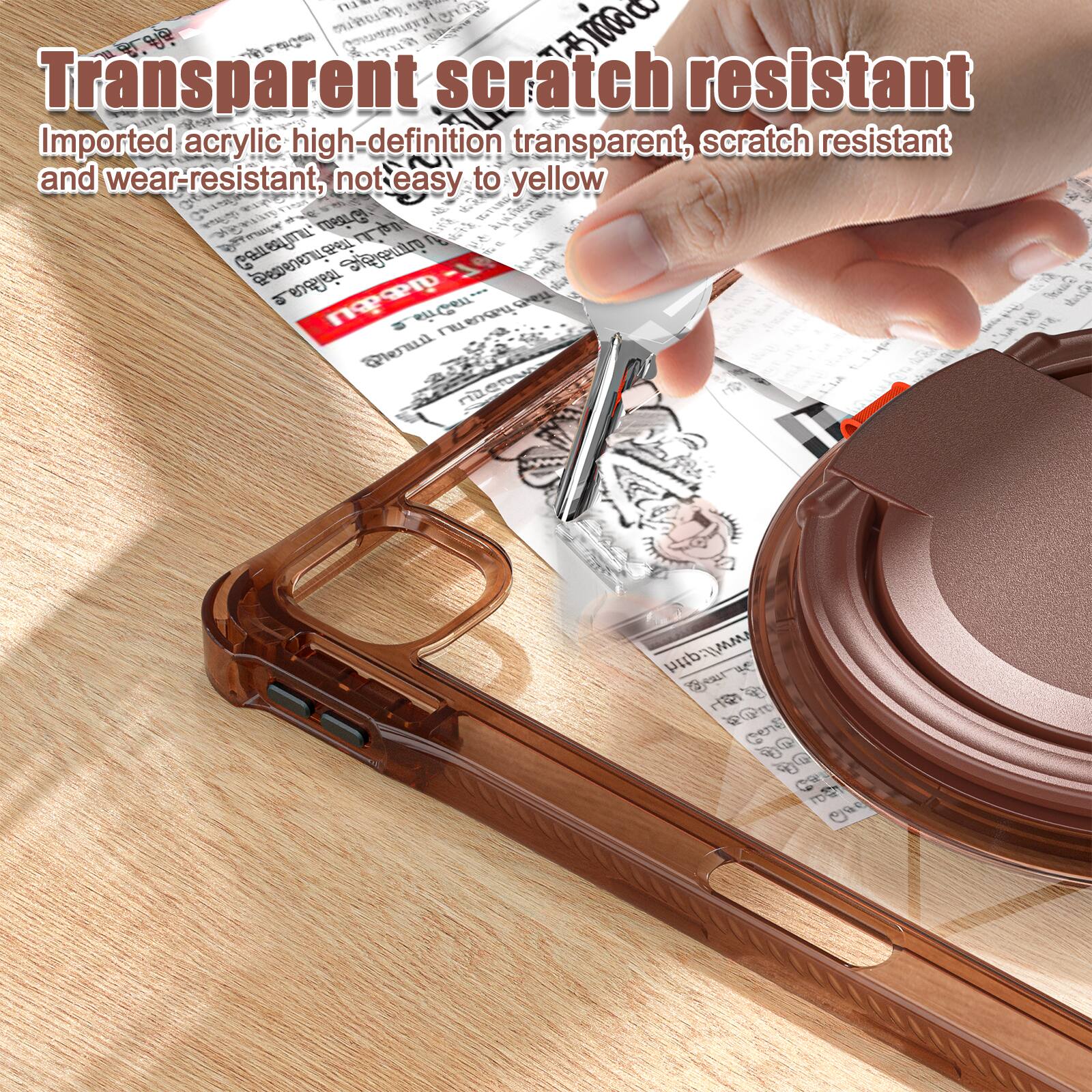Transparent scratch resistant  
Imported acrylic high-definition transparent, scratch resistant and wear-resistant, not easy to yellow