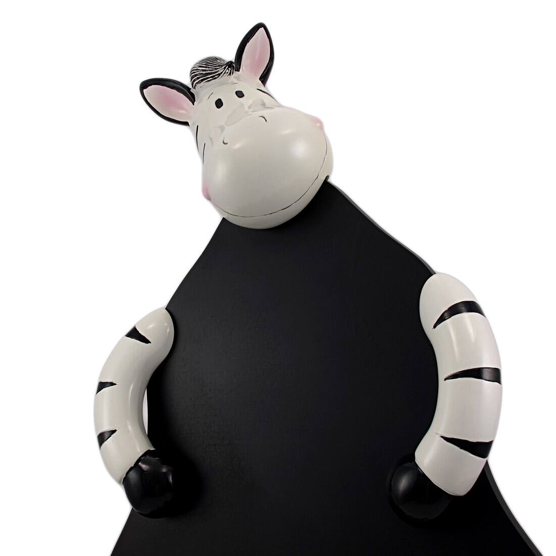 Alt View 3. Zeckos - Comical Zebra Chalkboard Menu Board Wild Animals - Black.