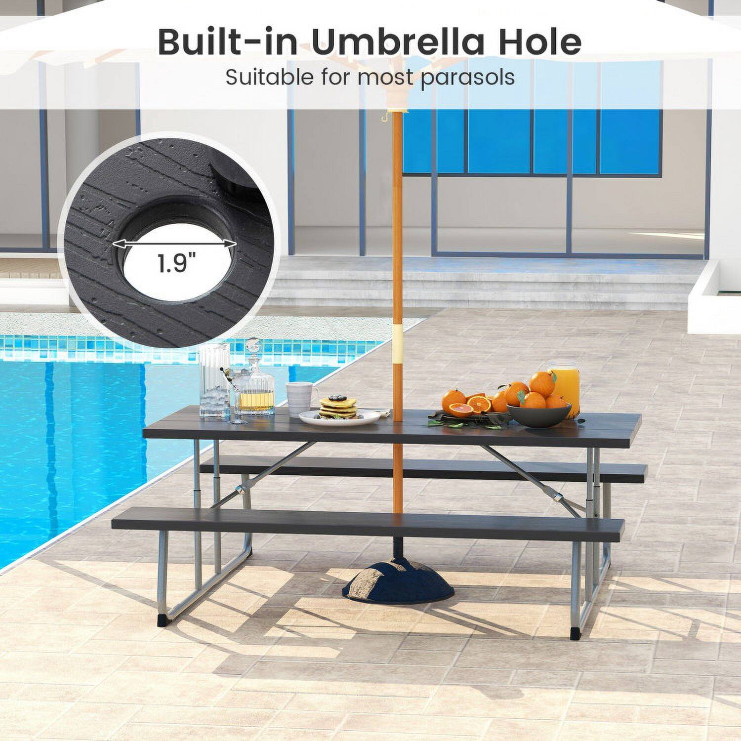 Built-in Umbrella Hole  
Suitable for most parasols  
1.9"