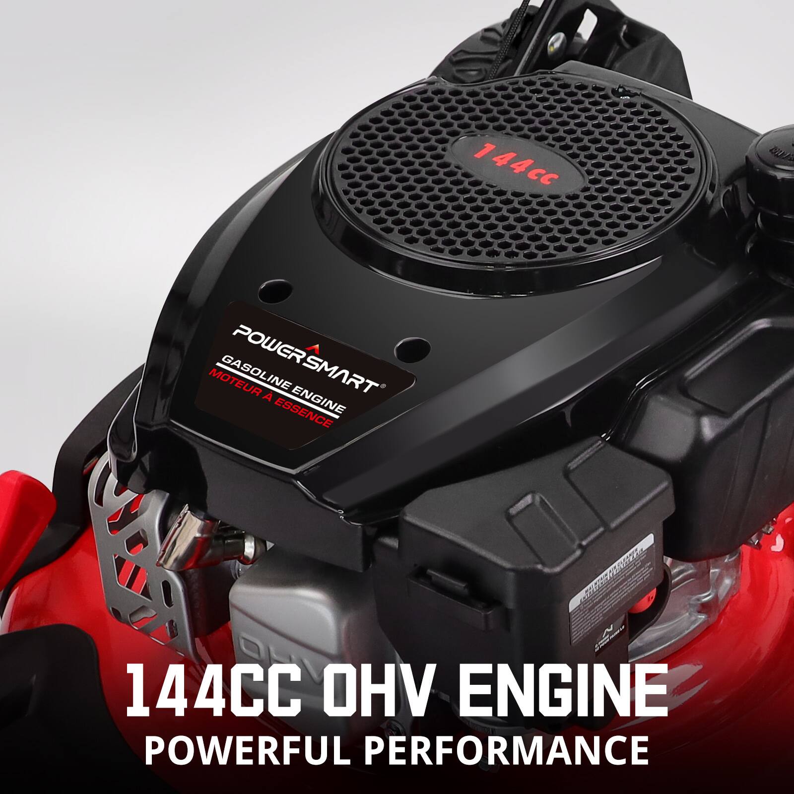 144cc | POWERSMART GASOLINE ENGINE  
144CC OHV ENGINE  
POWERFUL PERFORMANCE