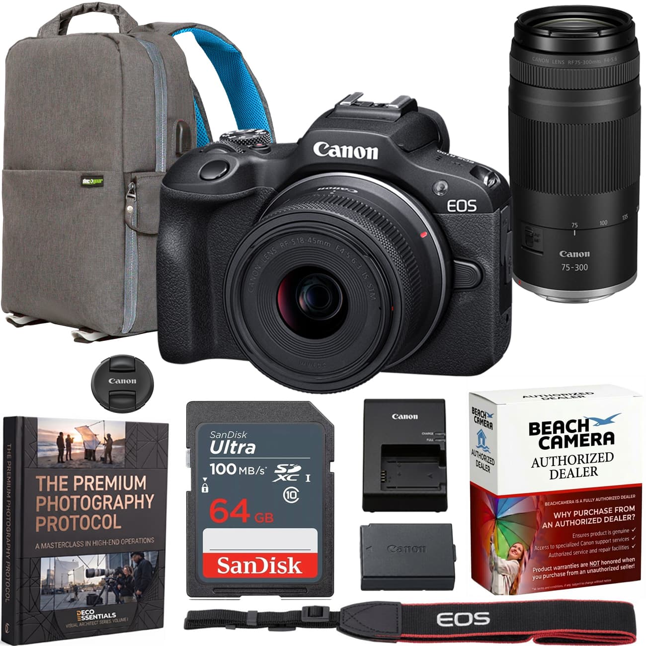 Bundle Canon EOS R100 Mirrorless Camera Double Zoom 2 Lens Kit 18