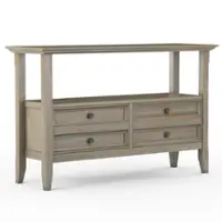 Simpli Home - Amherst Console Sofa Table - Distressed Grey - Front_Zoom