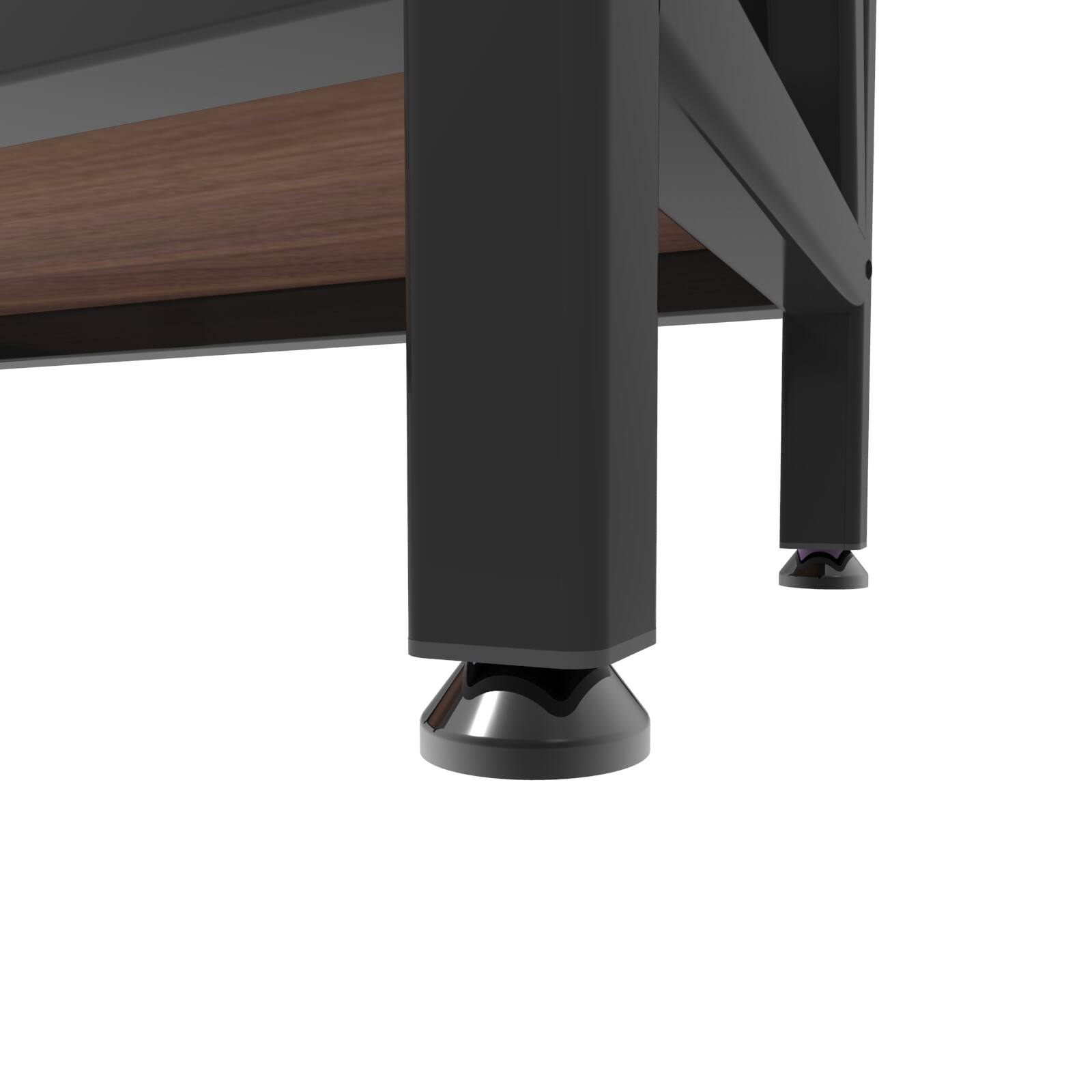 Alt View 1. Lirago - 4-Tier Freestanding Shelving Unit With Wooden Shelves – Heavy-Duty Metal Storage Shelves( 56.3-in H ) - Black.