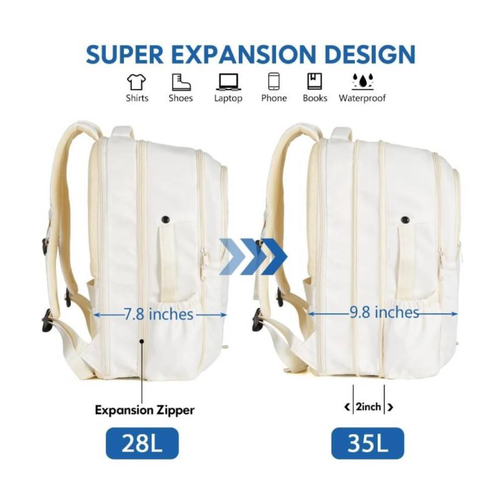 SUPER EXPANSION DESIGN

Shirts Shoes Laptop Phone Books Waterproof

7.8 inches

Expansion Zipper

28L

9.8 inches

< 2inch >

35L