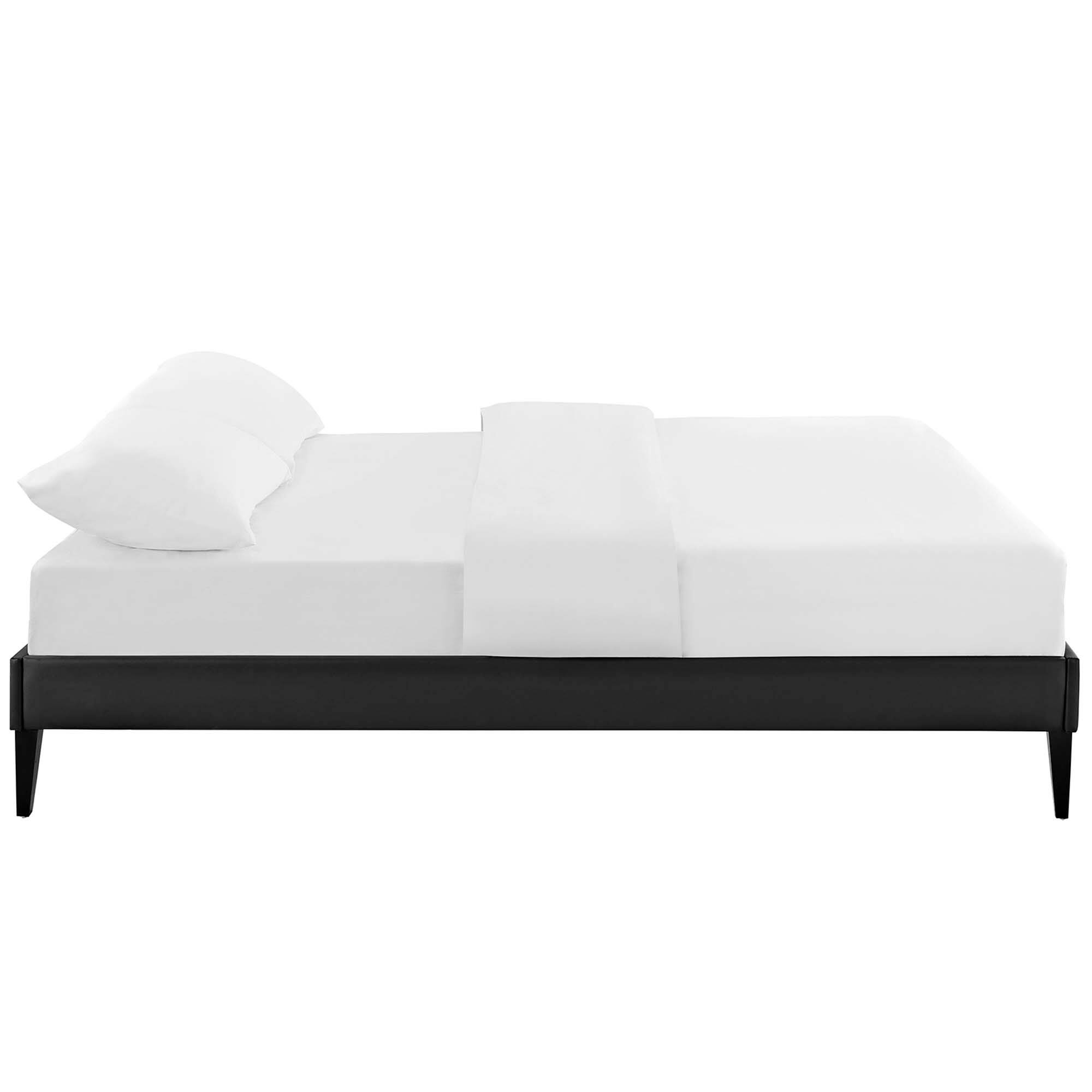 Back. Modway - Leah Chevron Tufted Performance Velvet Twin Platform Bed - White.