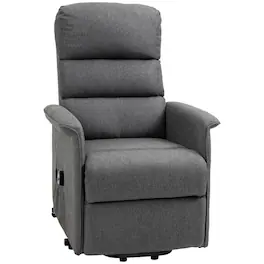 PULUZ - Power Lift Chair for Seniors, Electric Lift Recliner Chair with Remote Control, Side Pockets for Living Room - Gray