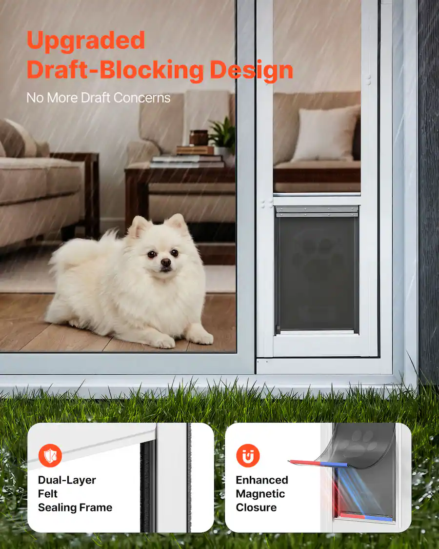 VEVOR Dog Door for Sliding Glass Door, 75 7/8