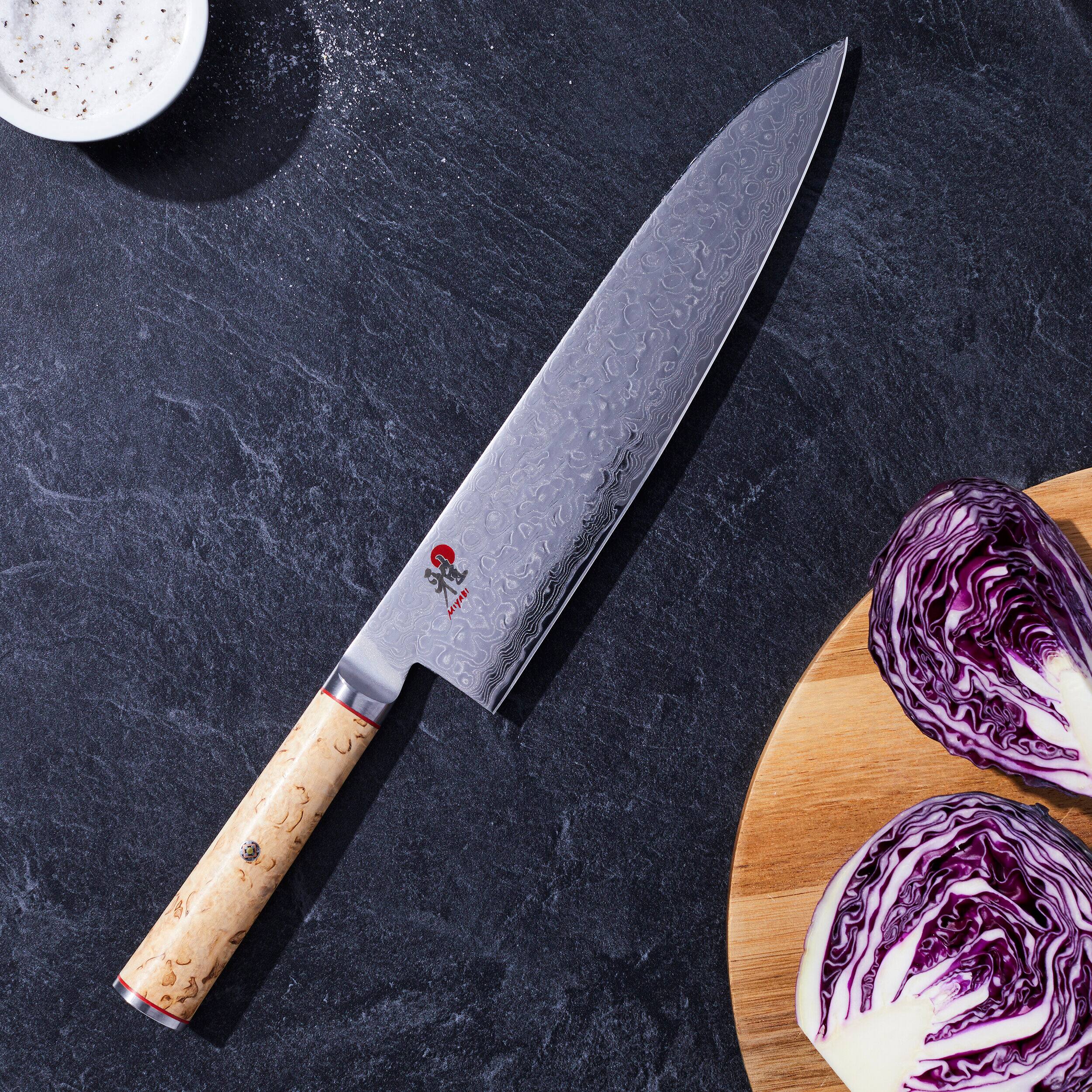 Alt View 1. Miyabi - Miyabi Birchwood SG2 9.5-inch Chef's Knife - Stainless Steel.