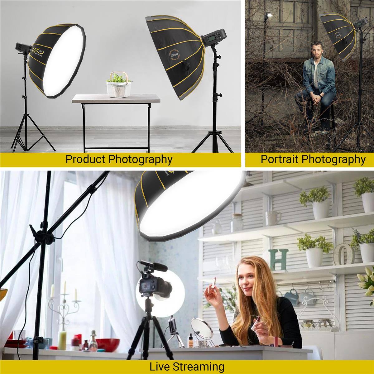 Product Photography  
Portrait Photography  
Live Streaming
