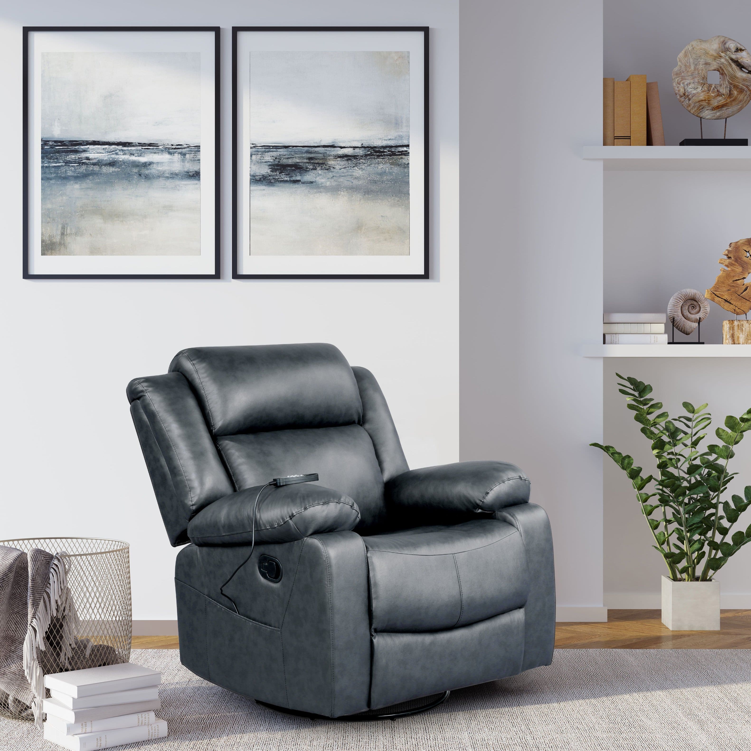 Best Buy: Relax A Lounger Maxima Swivel Recliner Dark Grey RRMXMLP2015