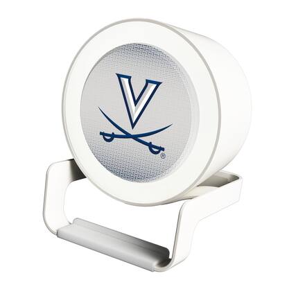 Front. Keyscaper - Virginia Cavaliers Linen Print Nightlight Charger & Bluetooth Speaker - White.