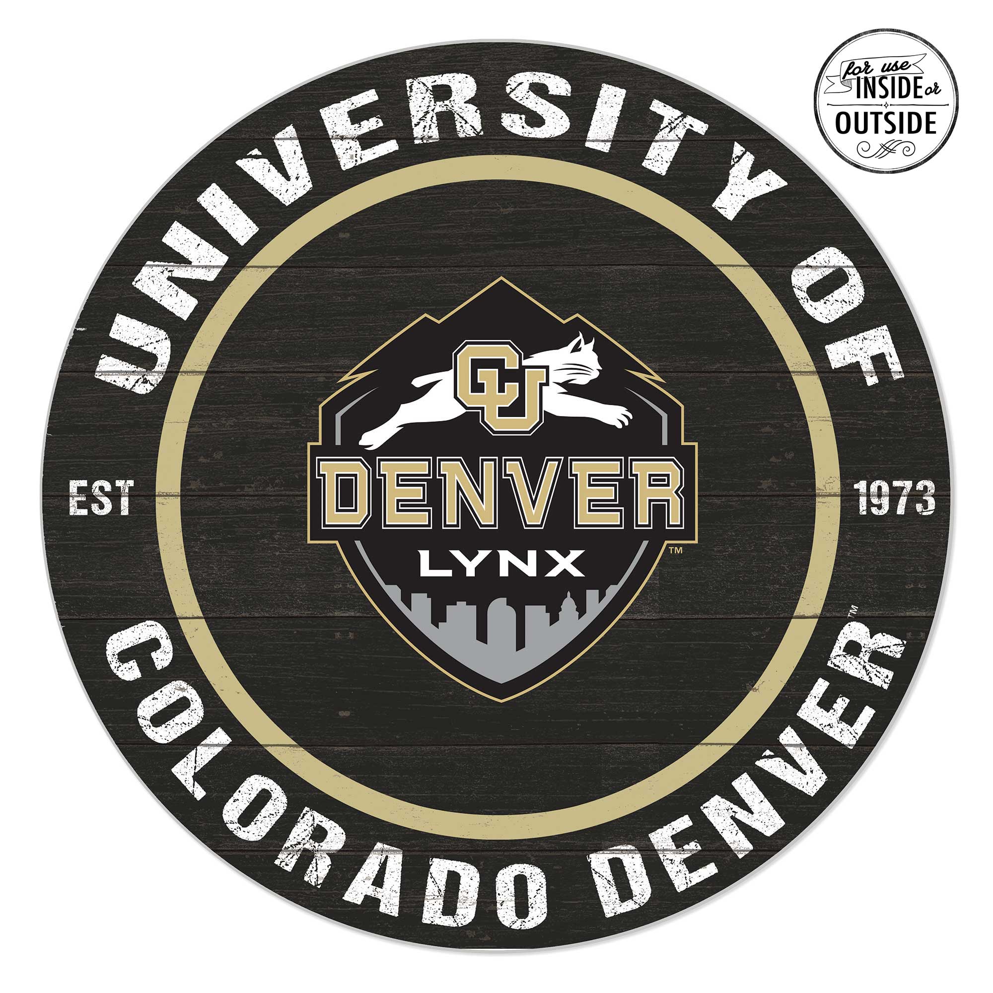 CU Denver Lynx 20'' x 20'' Indoor/Outdoor Circle Sign