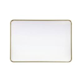 Elegant Decor - Contour Metal Rectangle Mirror 28x42 - Brass