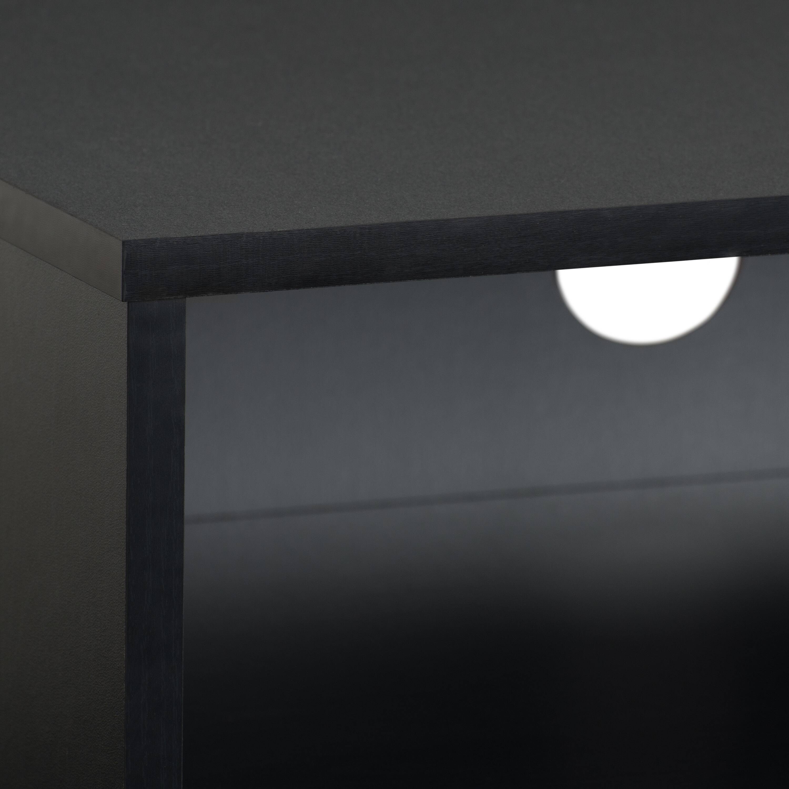 Alt View 12. CorLiving - Hollywood Collection TV Stand with Open Cabinets for Most TVs up to 85" - Black.