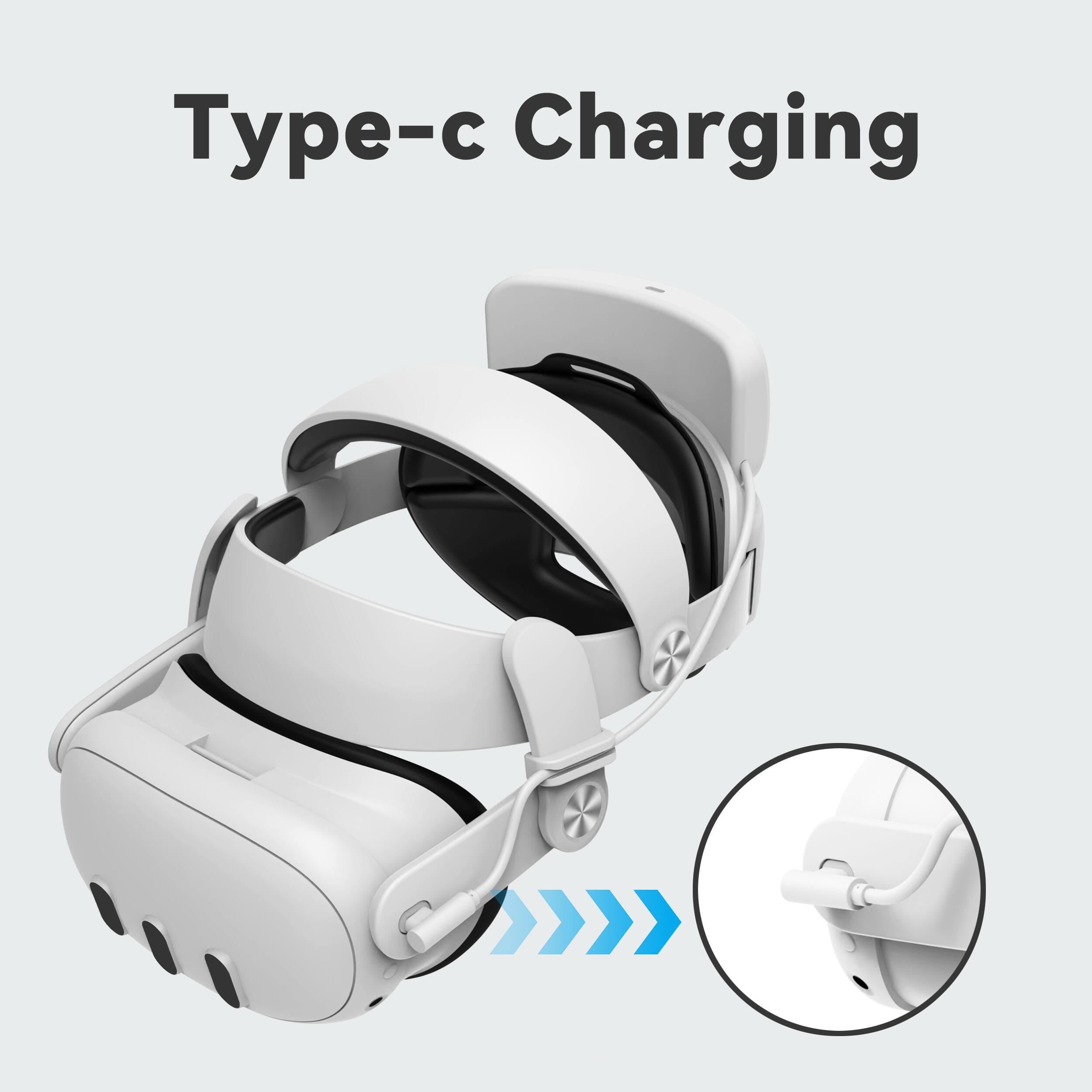 Left. Sonicgrace - Battery Pack Head Strap Compatible with Quest 3.