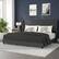 Front. Alamont Home - Hollis King Size Upholstered Platform Bed with Wingback Headboard - Charcoal.
