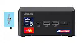 ASUS - NUC 14 Pro Tall Mini Desktop (Intel Ultra 5-135H, 16GB DDR5, 1TB PCIe SSD, Intel Arc, Win 11 Pro) w/USB Hub - Black