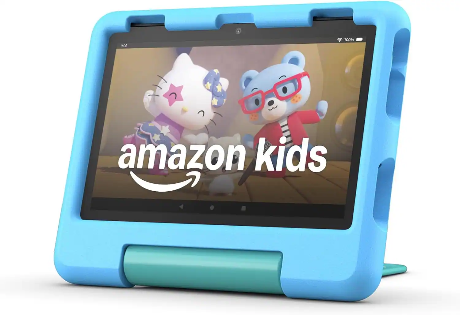 Amazon - Fire HD 8 Kids tablet, ages 3-7 | 3GB memory, 13-hr battery, 32GB, (2024 release) - Blue