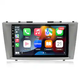 Junsun - For Toyota Camry 6 2006-2011 9" Android 15 carplay 8 Core 4+64GB Car Stereo Radio GPS Navi RDS WIFI SWC FM Bluetooth - Silver