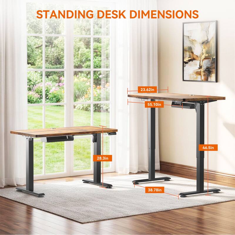 STANDING DESK DIMENSIONS

- 23.62in
- 55.10in
- 46.5in
- 28.3in
- 38.78in
