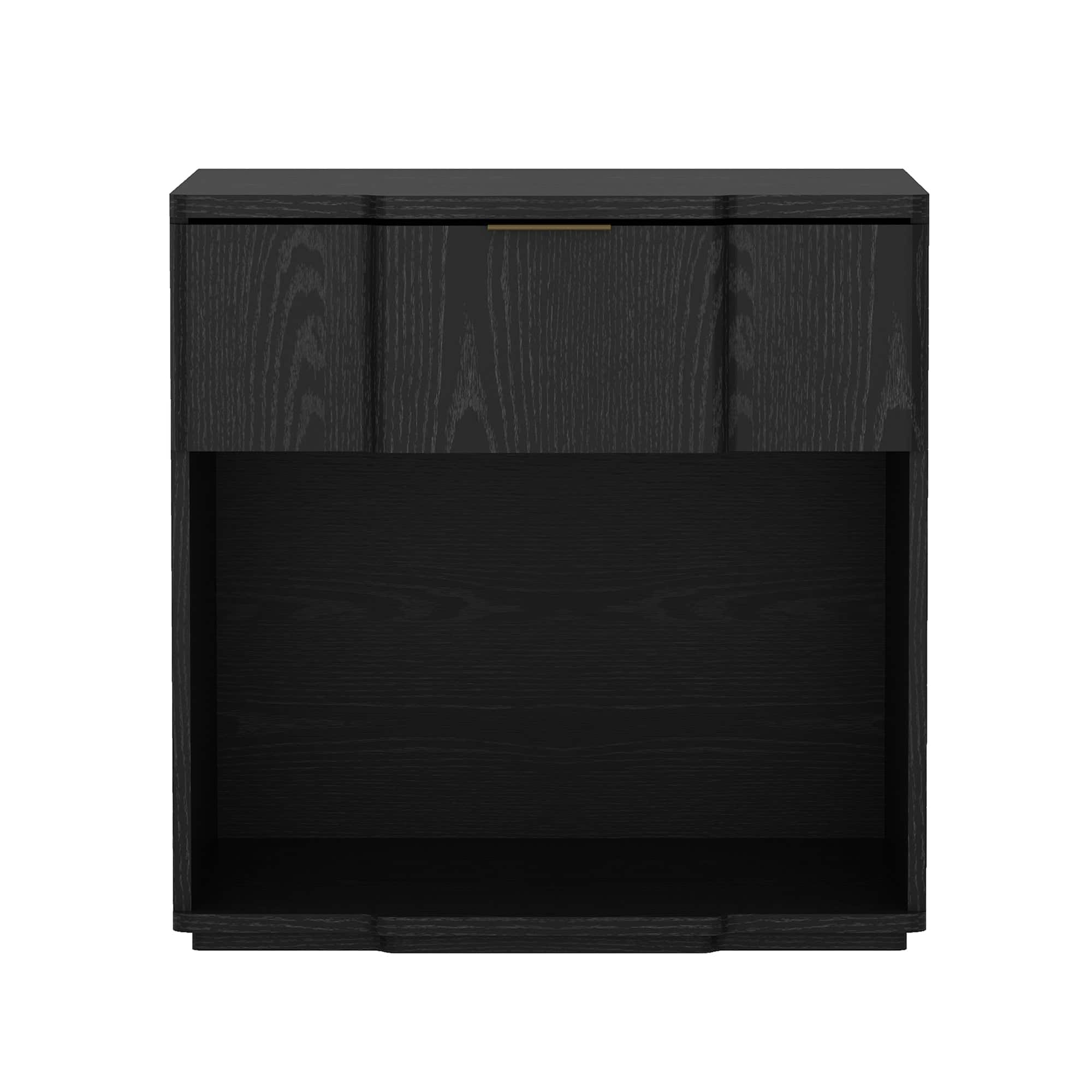 Manhattan Comfort - Clive Mid-Century Modern 22" Nightstand - Black