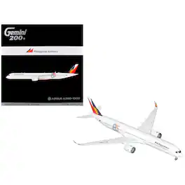 Airbus A350-1000 Commercial Aircraft "Philippine Airlines" White with Tail Graphics 1/200 Model Airplane by GeminiJets