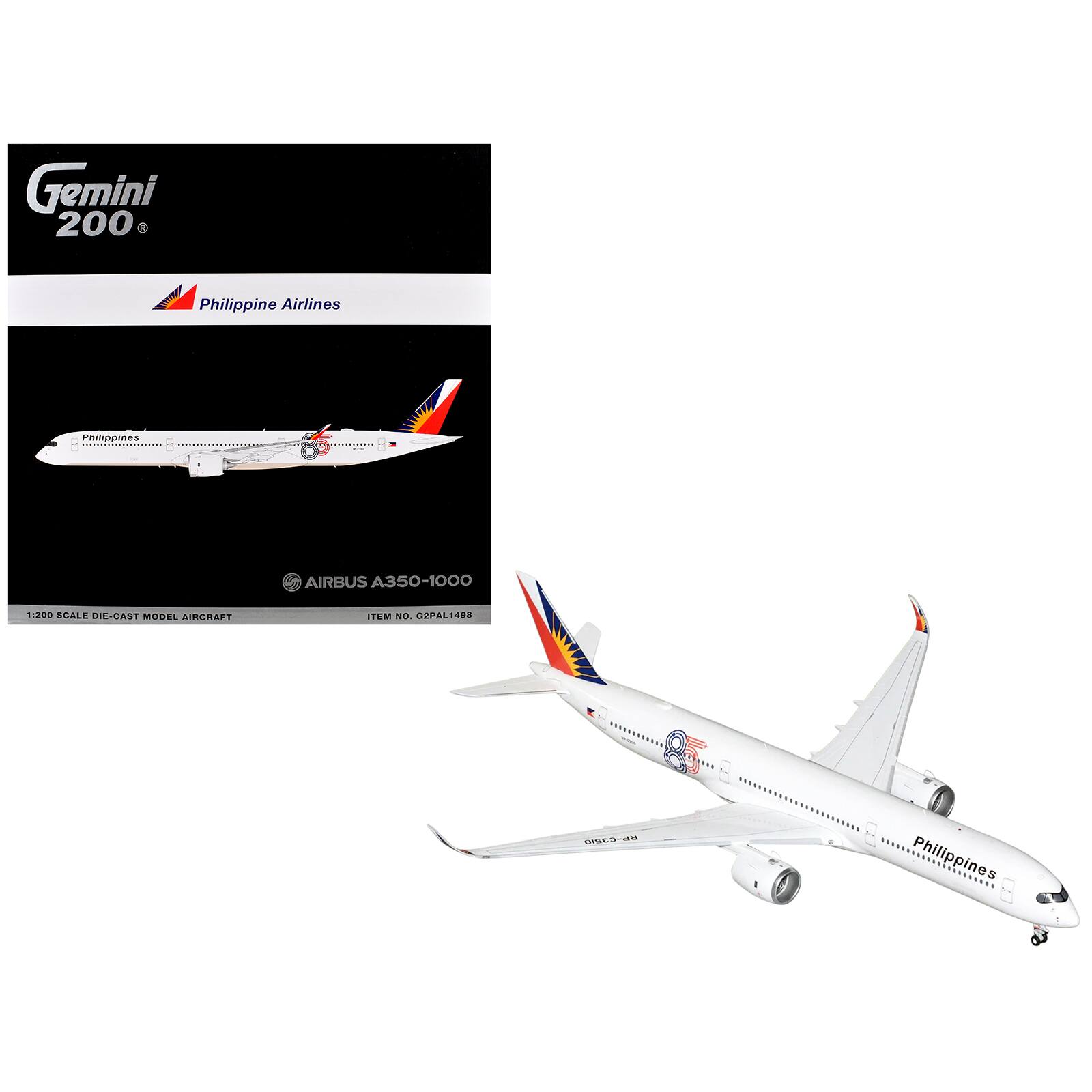 Gemini 200 Philippine Airlines Philippines | Airbus A350-1000 1:200 Scale Die-Cast Model Aircraft Item No. G2PAL1490