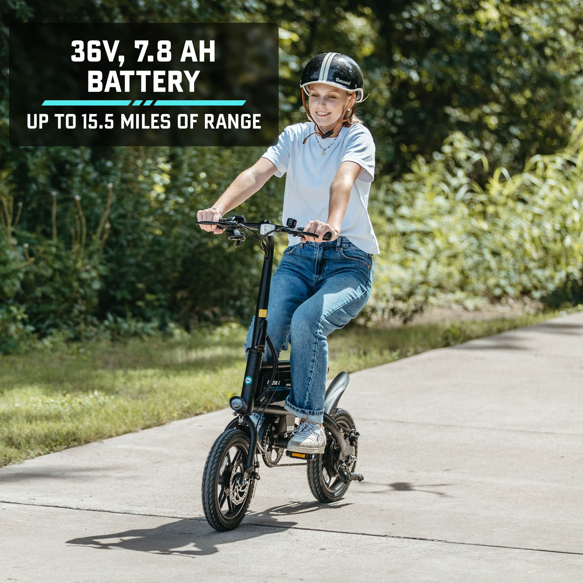 Angle. GoTrax - Z4 SWIFT Foldable eBike w/ 25mi Max Operating Range and 15.5mph Max Speed - Black.