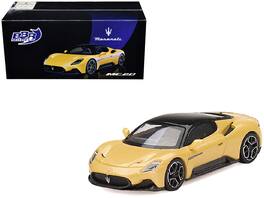 Maserati MC20 Giallo Genio Yellow with Black Top 1/64 Diecast Model Car by BBR - Yellow and Black