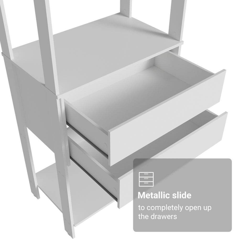 Metallic slide to completely open up the drawers