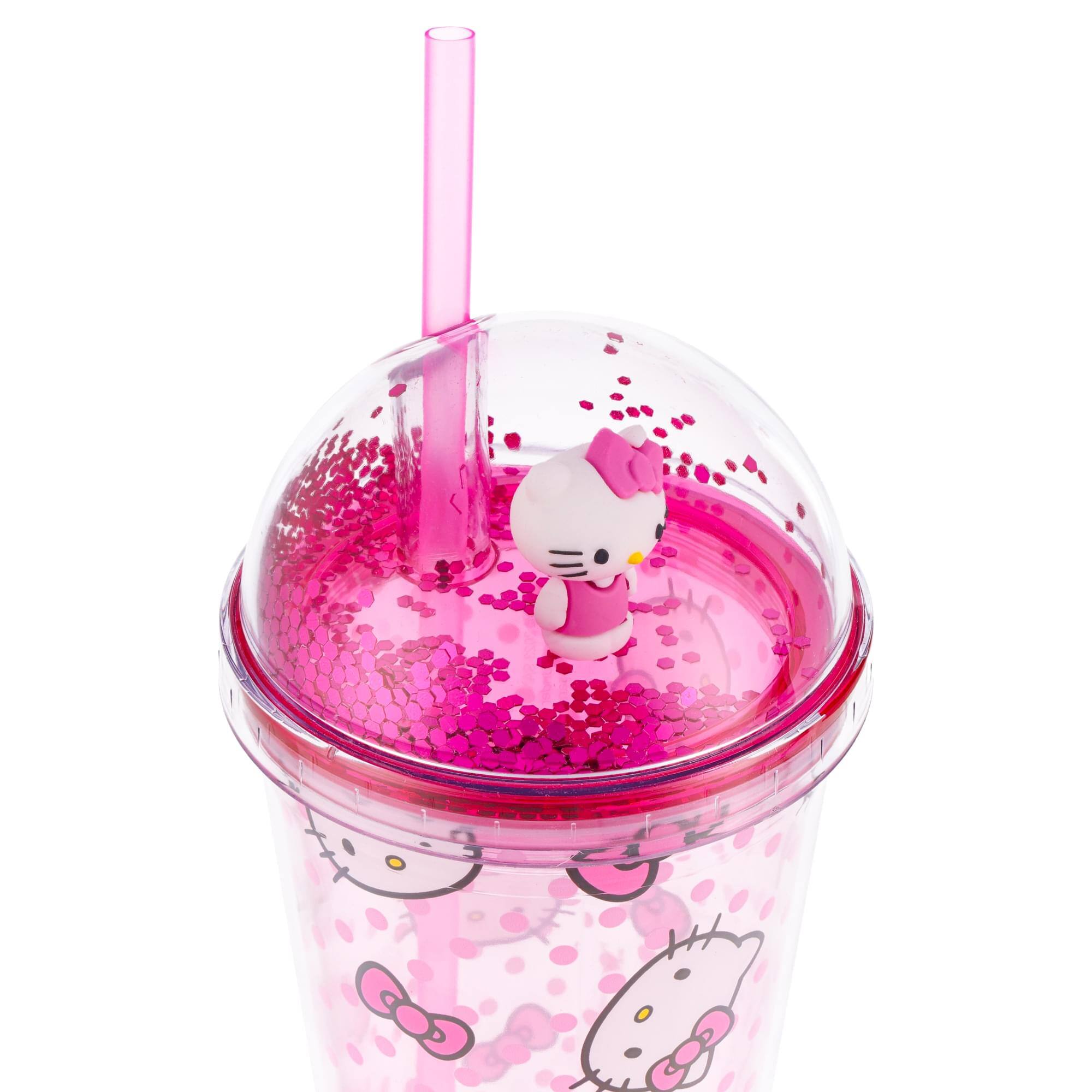 Alt View 10. Silver Buffalo - Sanrio Hello Kitty 24-Ounce Confetti Carnival Cup With Dome Lid and Straw - Pink.