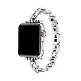 Posh Tech - Poppy Stainless Steel Link Band for Apple Watch - Silver