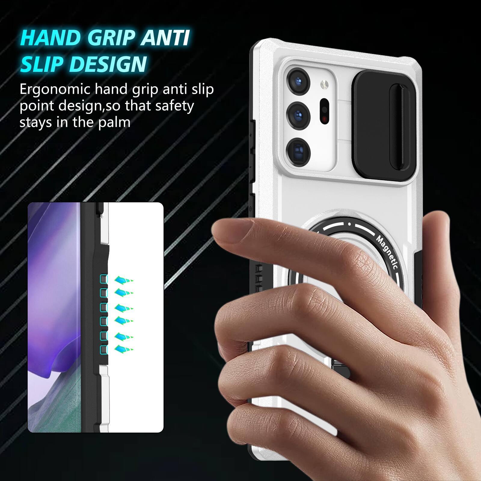 HAND GRIP ANTI SLIP DESIGN

Ergonomic hand grip anti slip point design, so that safety stays in the palm