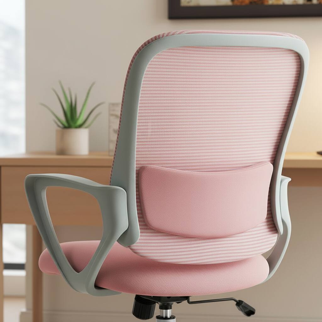 Alt View 5. AOITUN - Executive Office Chair for Long Work Hours, Ergonomic Comfort for Dorm, Works Well with Twin XL Memory Foam Setup - Pink.